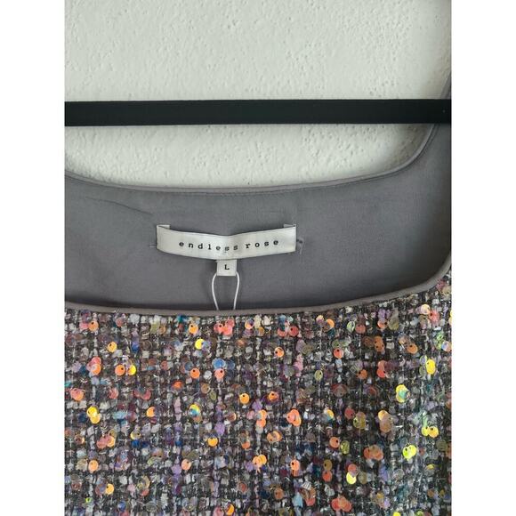 Anthropologie Endless Rose Woman Sequin Tweed Sleeveless Minidress, Size… - Picture 9 of 12